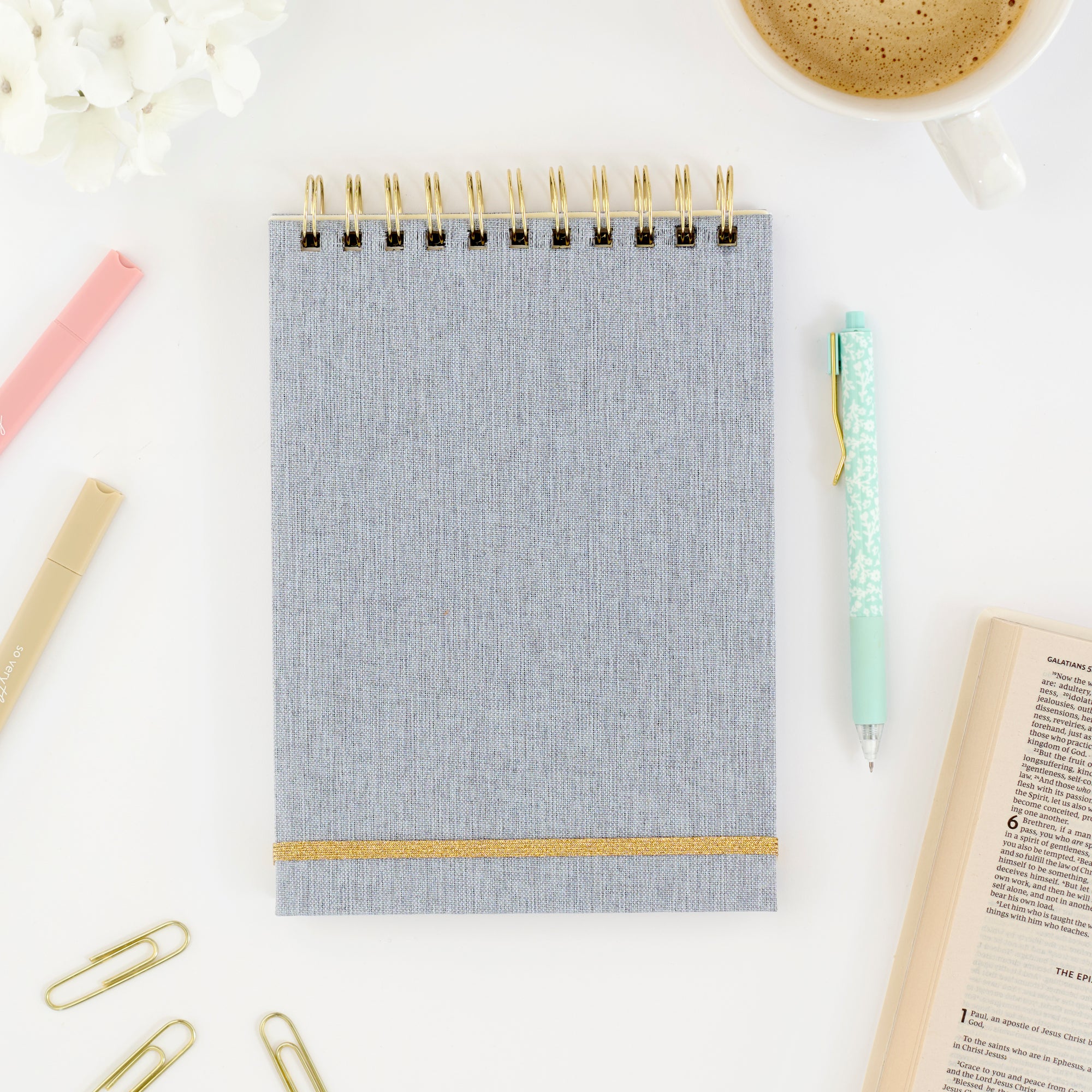 sermon note book with writing