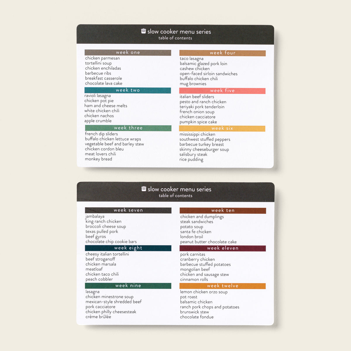slow cooker menu series