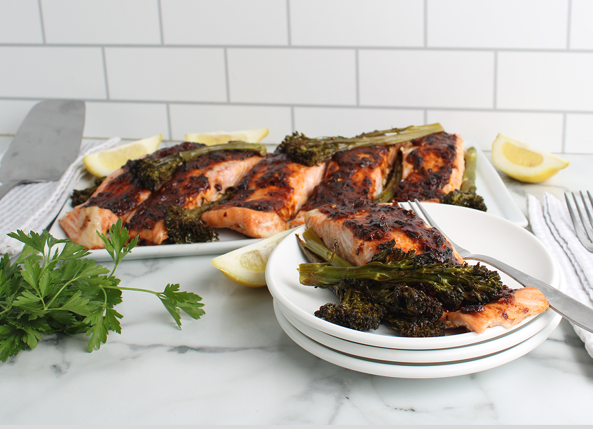 spicy salmon with broccoli