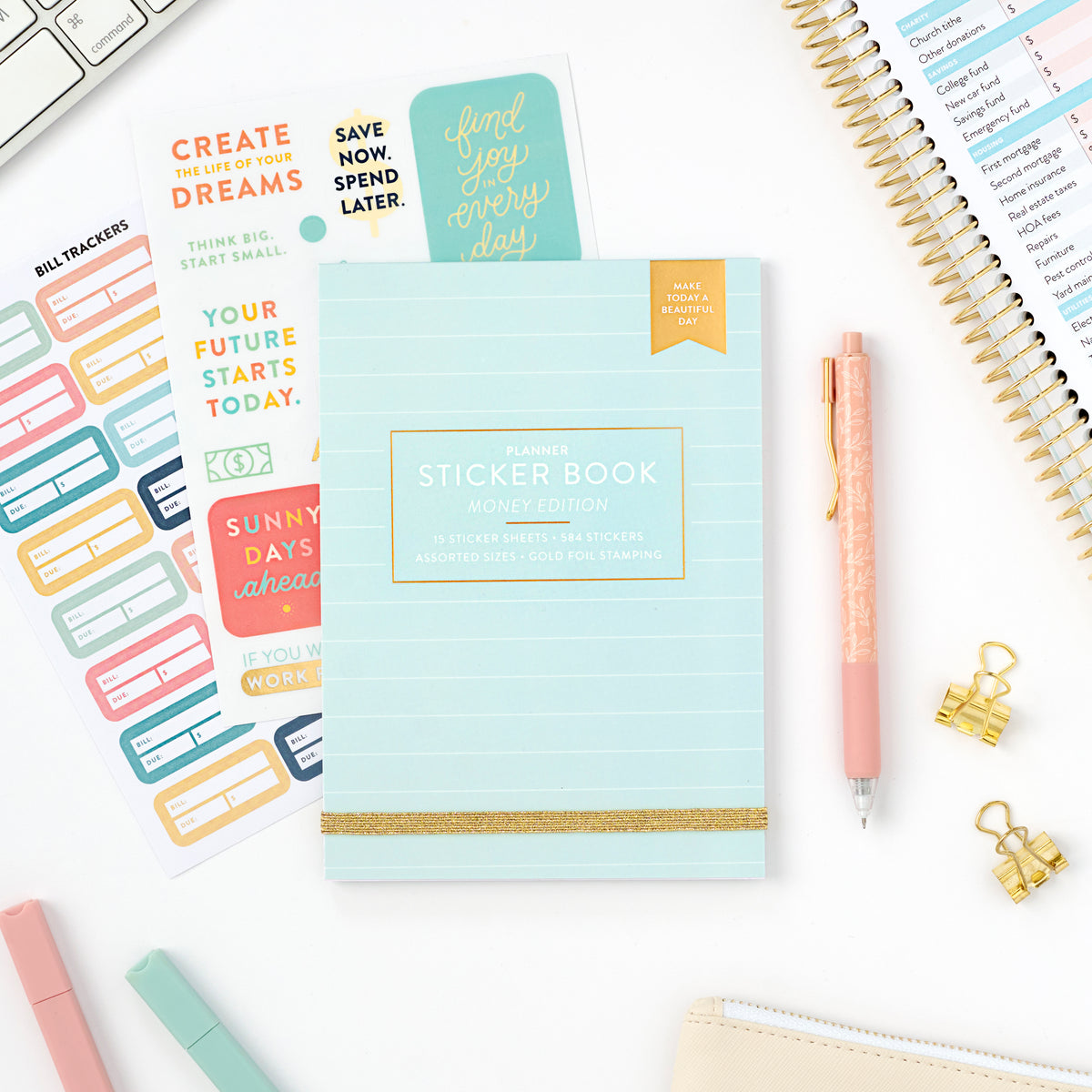 money planner sticker cover