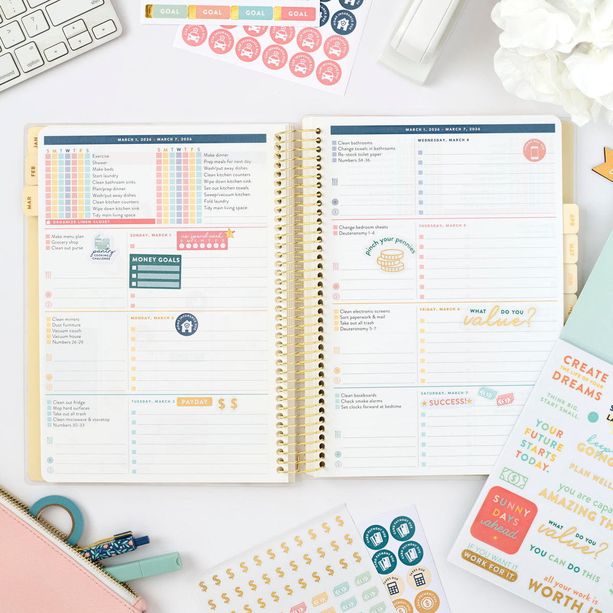 money planner stickers in 2026 home planner full view