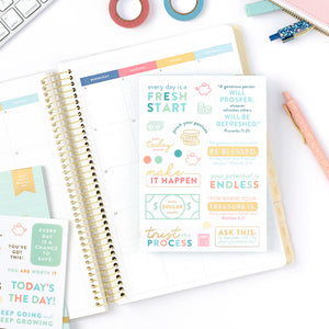 money planner sticker page on top of home planner