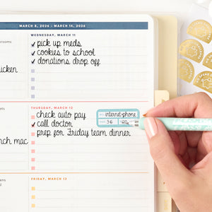 money planner sticker inside daily home planner page