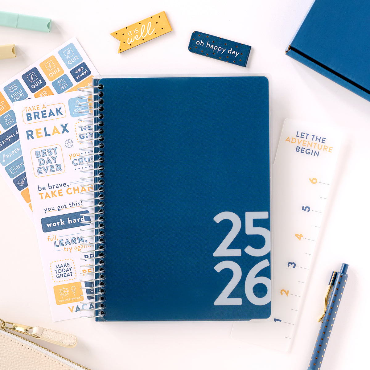 blue student planner front cover