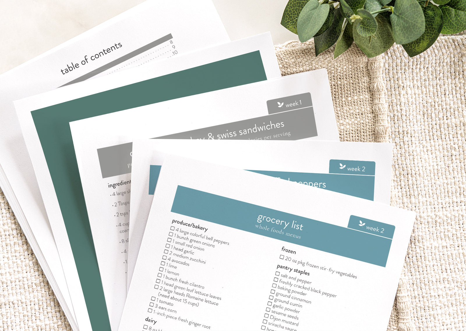 printable pdfs for menu plan testing