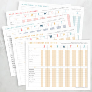 Digital Home Planner Checklists on printed out