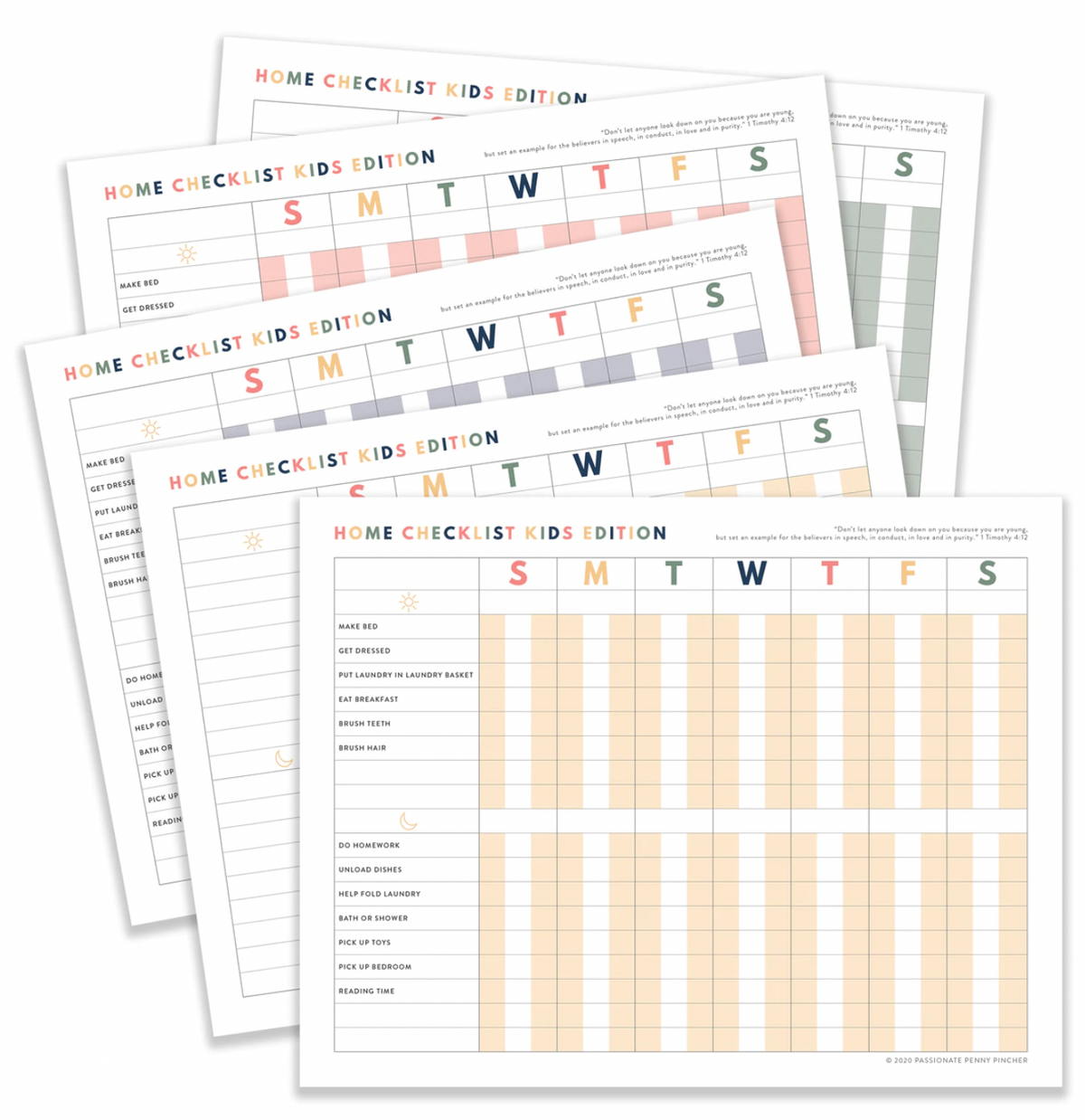 Home Checklist Kids Edition with weekly view of chores