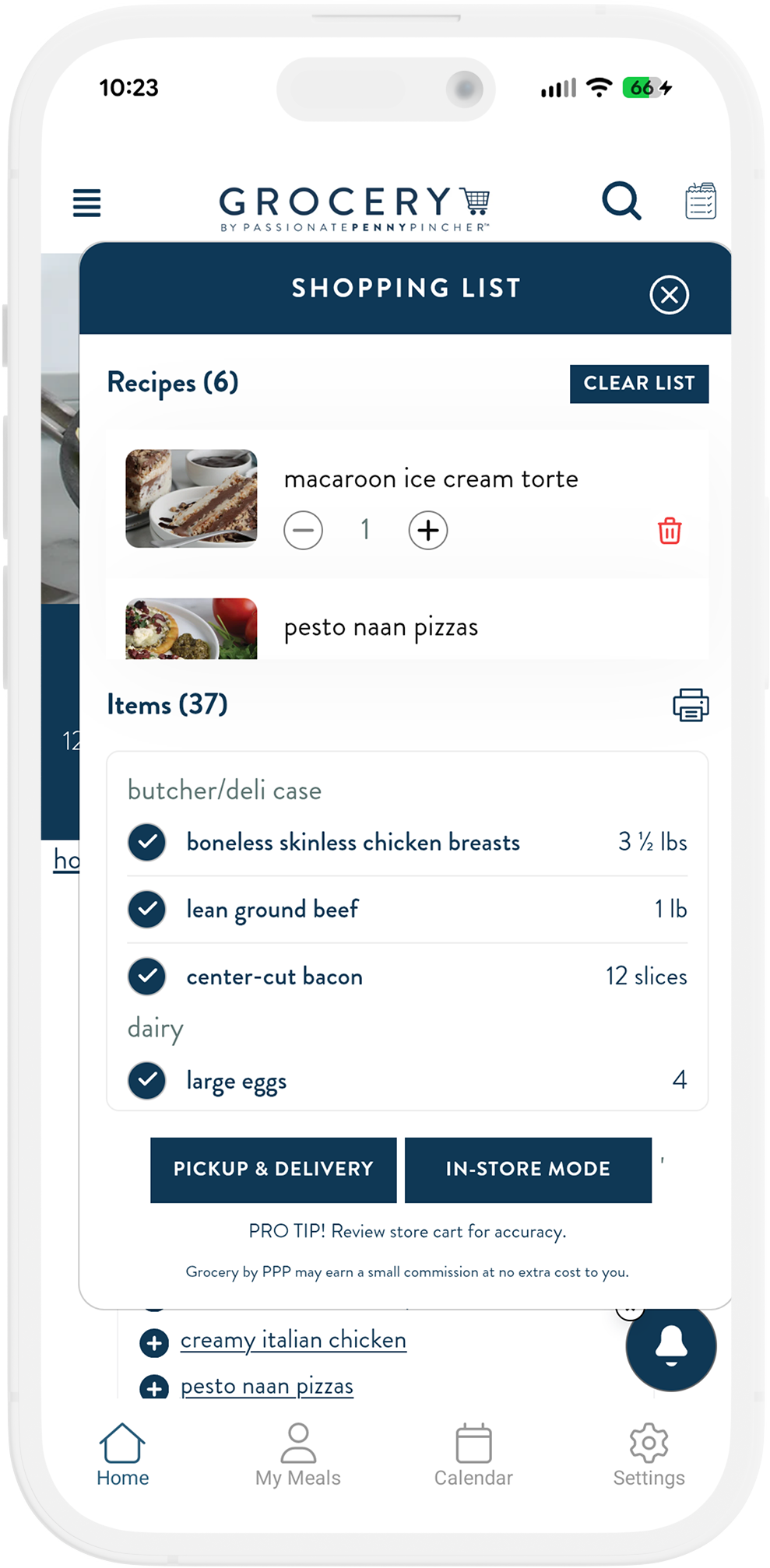Grocery List Builds Instantly